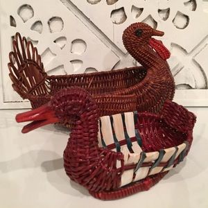 Vintage hen baskets